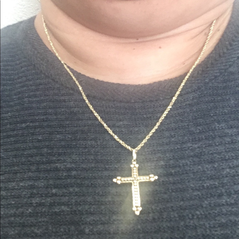 14K rope necklace lyg 20 5.5 grms/cross pendent